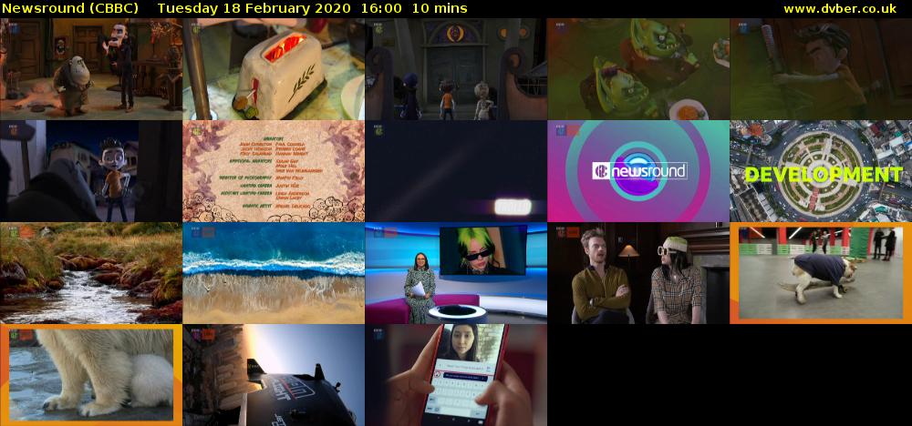 Newsround (CBBC) Tuesday 18 February 2020 16:00 - 16:10