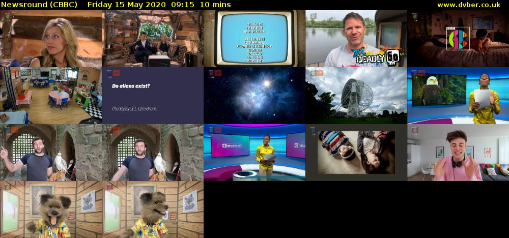 Newsround (CBBC) Friday 15 May 2020 09:15 - 09:25