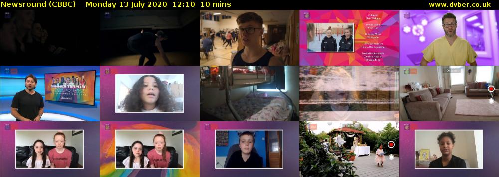 Newsround (CBBC) Monday 13 July 2020 12:10 - 12:20