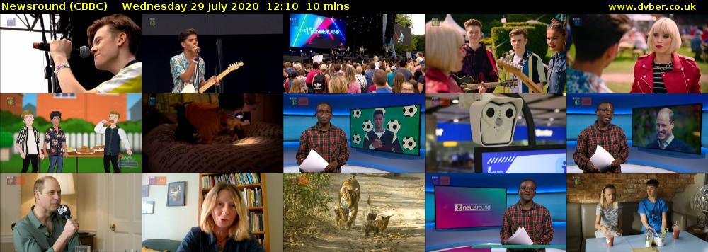 Newsround (CBBC) Wednesday 29 July 2020 12:10 - 12:20