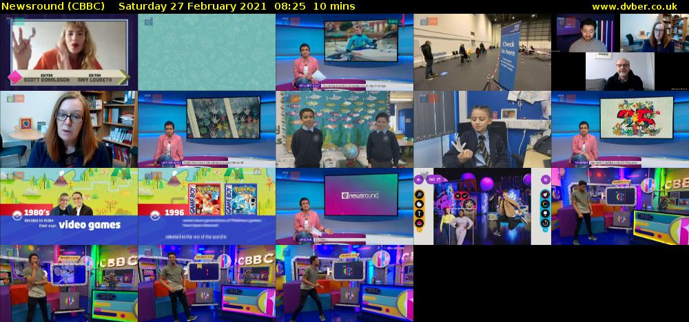 Newsround (CBBC) Saturday 27 February 2021 08:25 - 08:35