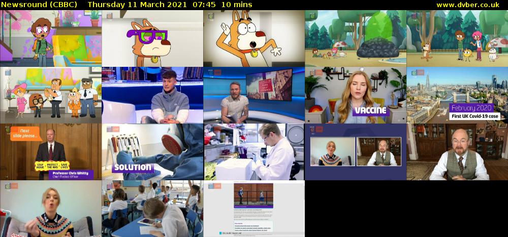 Newsround (CBBC) Thursday 11 March 2021 07:45 - 07:55