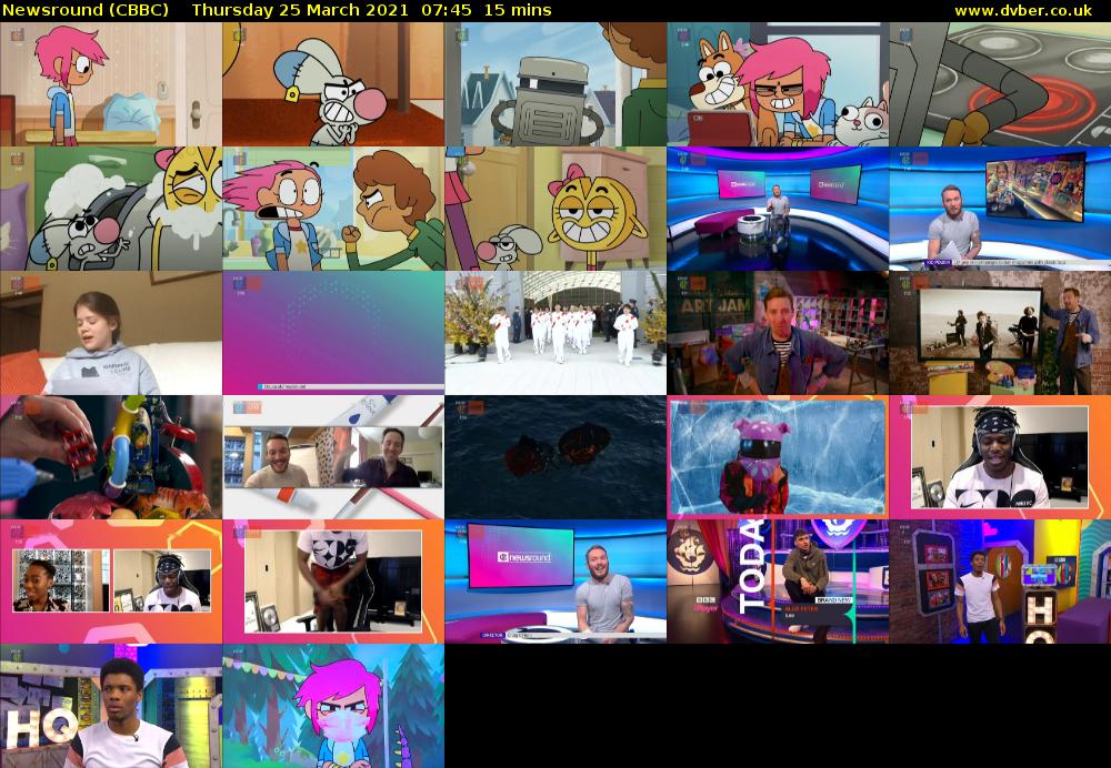 Newsround (CBBC) Thursday 25 March 2021 07:45 - 08:00