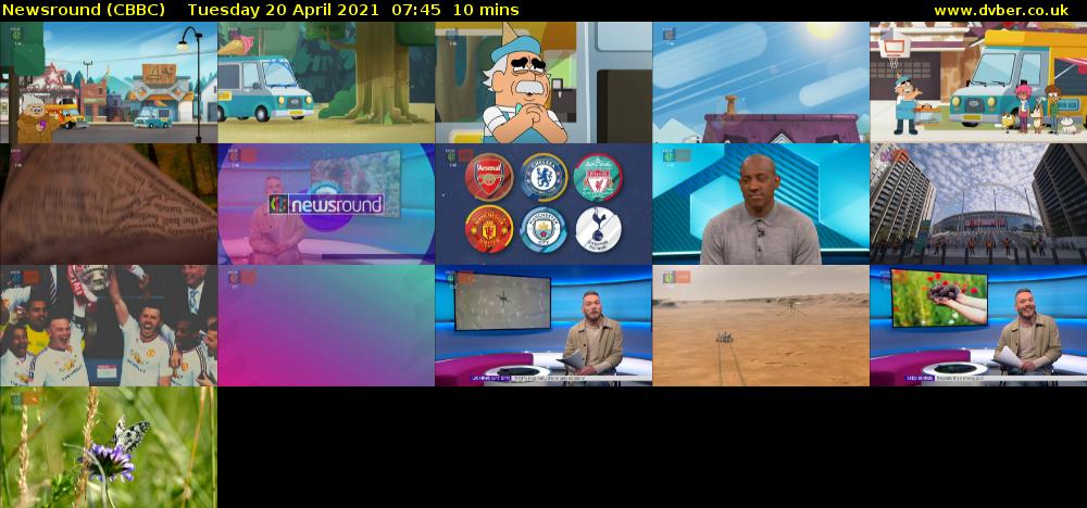 Newsround (CBBC) Tuesday 20 April 2021 07:45 - 07:55