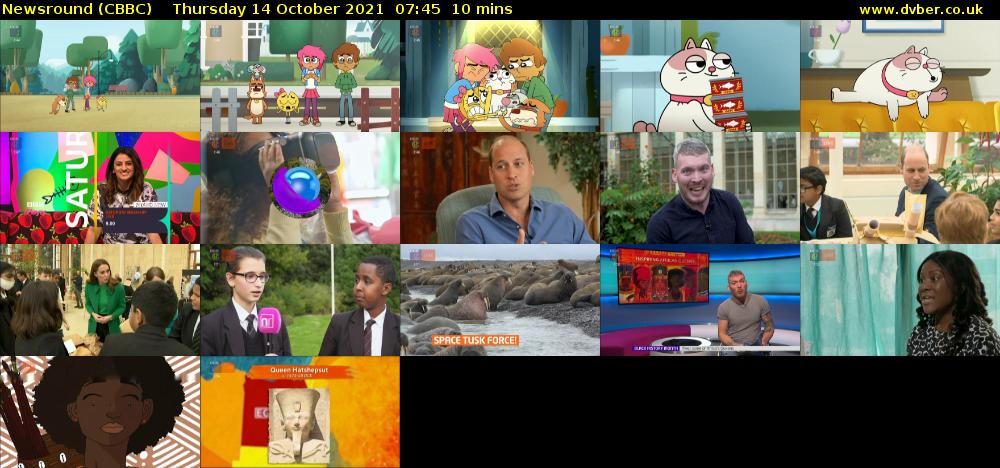 Newsround (CBBC) Thursday 14 October 2021 07:45 - 07:55