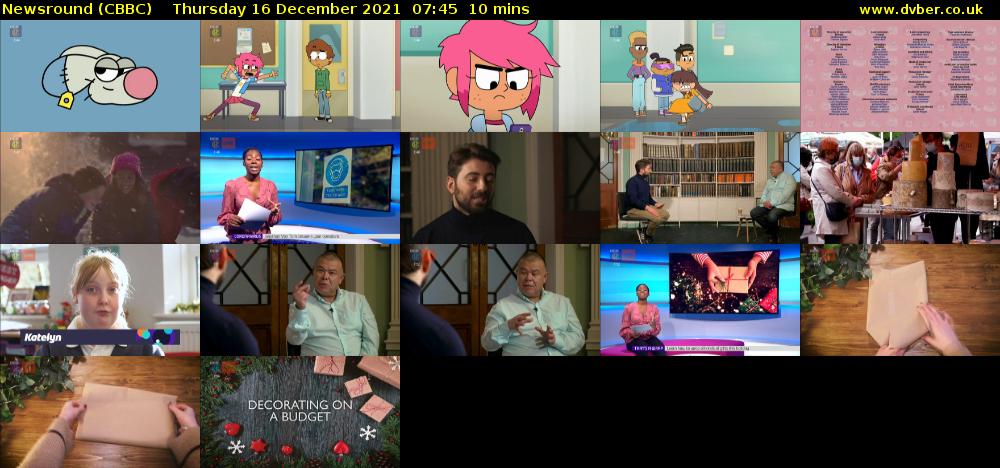 Newsround (CBBC) Thursday 16 December 2021 07:45 - 07:55