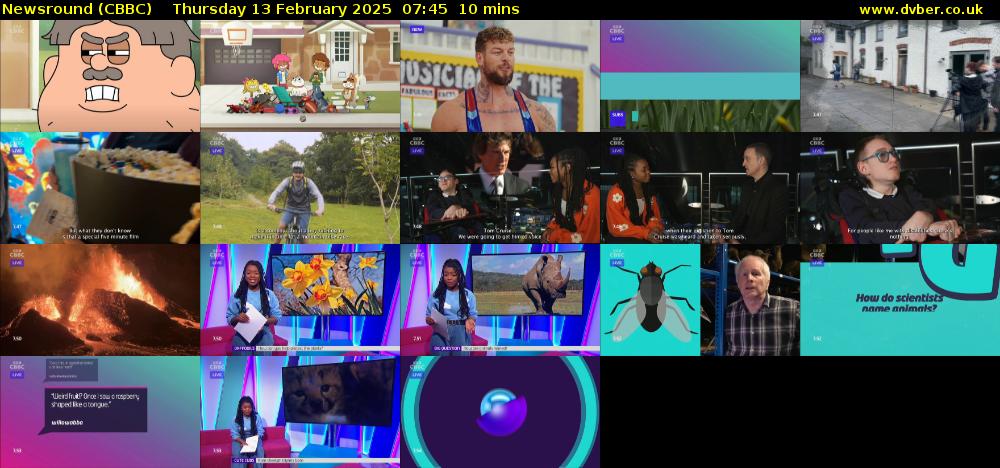 Newsround (CBBC) Thursday 13 February 2025 07:45 - 07:55