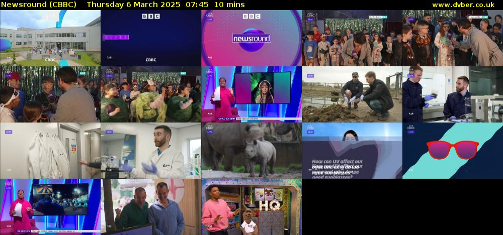Newsround (CBBC) Thursday 6 March 2025 07:45 - 07:55