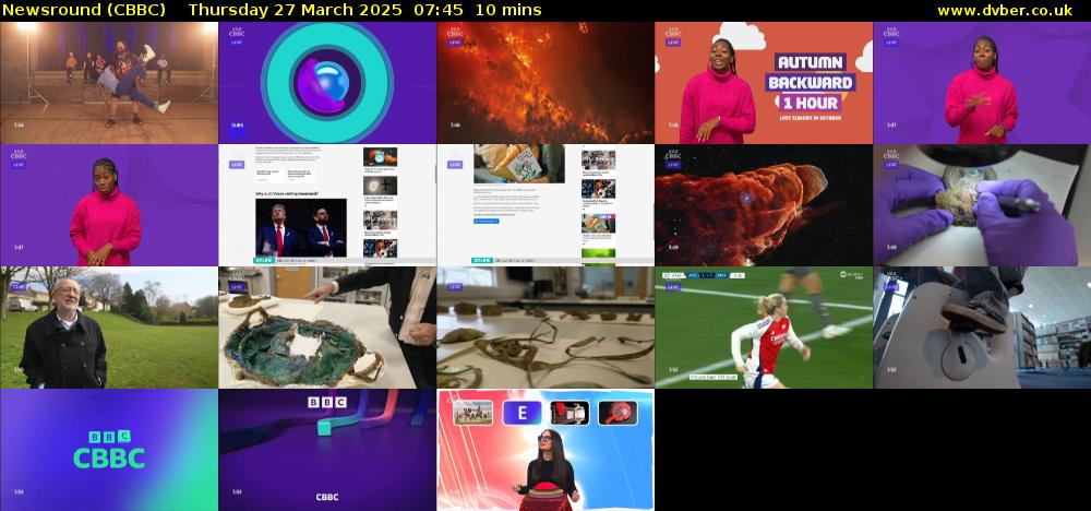 Newsround (CBBC) Thursday 27 March 2025 07:45 - 07:55