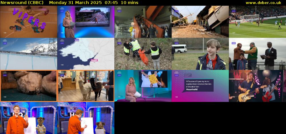 Newsround (CBBC) Monday 31 March 2025 07:45 - 07:55