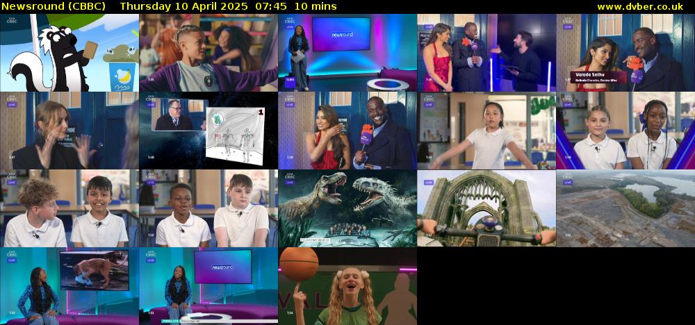 Newsround (CBBC) Thursday 10 April 2025 07:45 - 07:55
