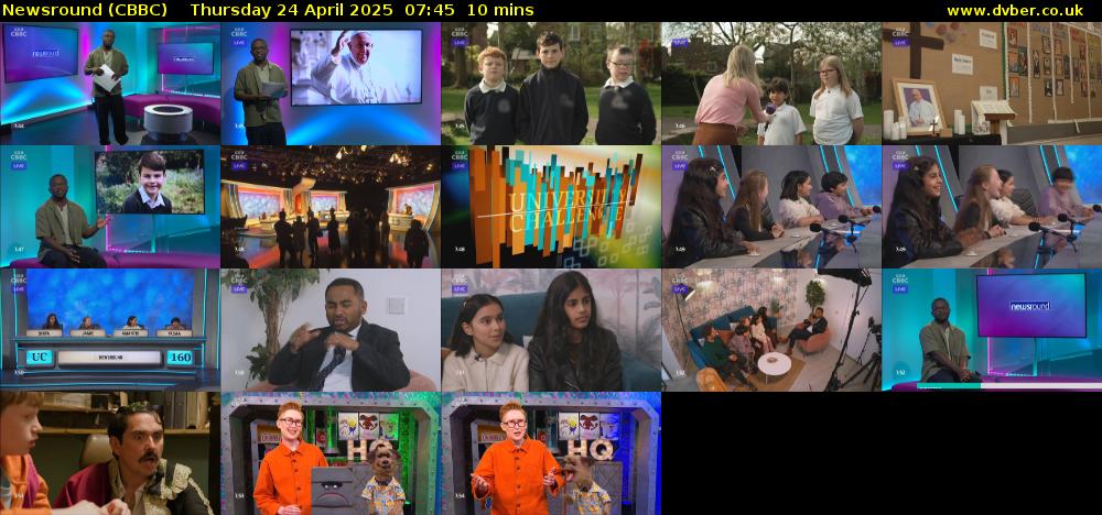 Newsround (CBBC) Thursday 24 April 2025 07:45 - 07:55