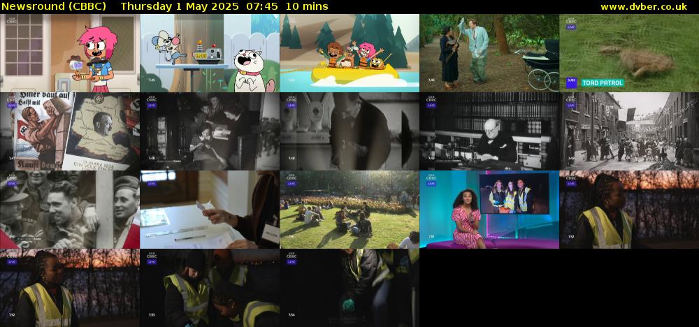 Newsround (CBBC) Thursday 1 May 2025 07:45 - 07:55
