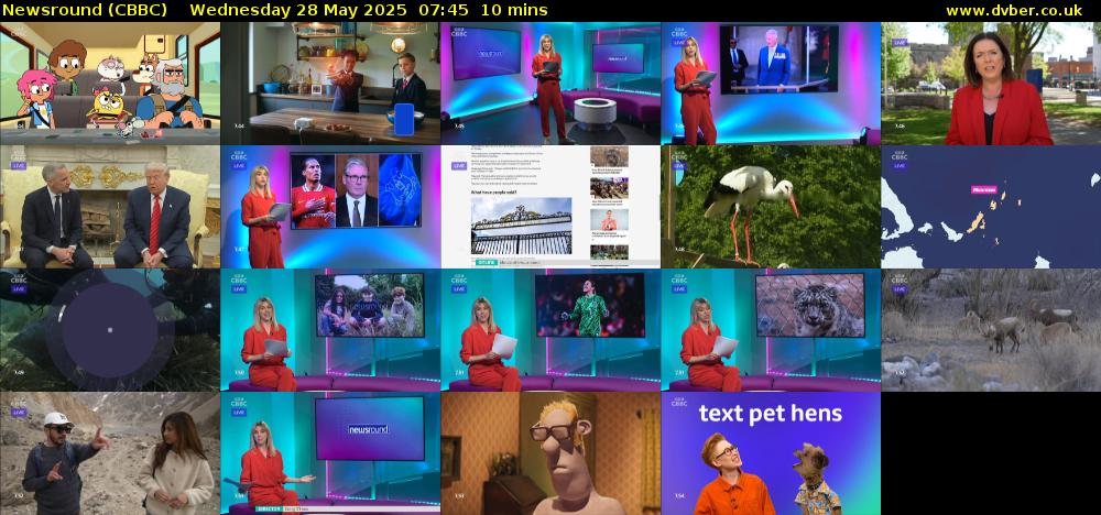 Newsround (CBBC) Wednesday 28 May 2025 07:45 - 07:55