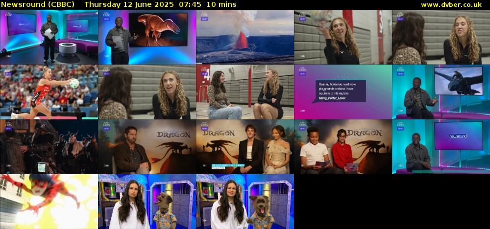 Newsround (CBBC) Thursday 12 June 2025 07:45 - 07:55