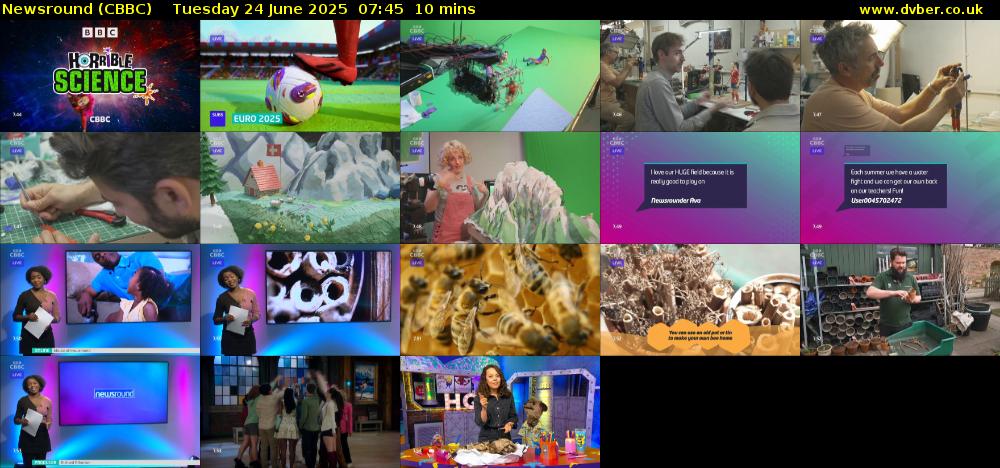 Newsround (CBBC) Tuesday 24 June 2025 07:45 - 07:55