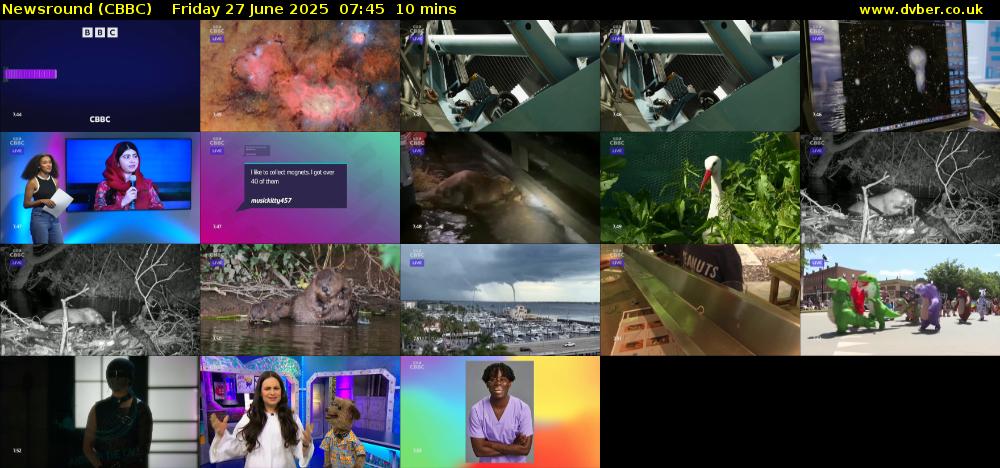 Newsround (CBBC) Friday 27 June 2025 07:45 - 07:55