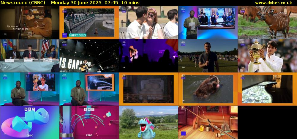 Newsround (CBBC) Monday 30 June 2025 07:45 - 07:55