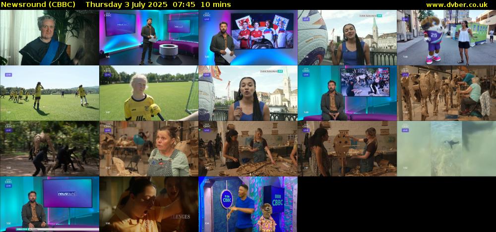 Newsround (CBBC) Thursday 3 July 2025 07:45 - 07:55