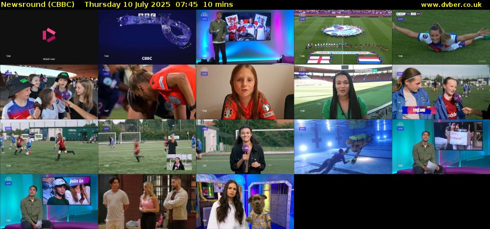 Newsround (CBBC) Thursday 10 July 2025 07:45 - 07:55