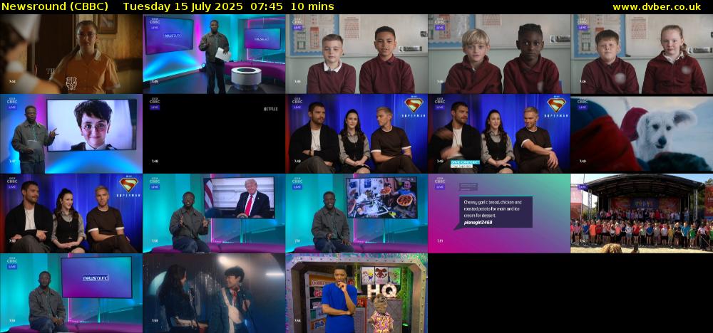 Newsround (CBBC) Tuesday 15 July 2025 07:45 - 07:55