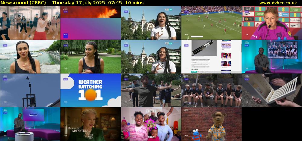 Newsround (CBBC) Thursday 17 July 2025 07:45 - 07:55