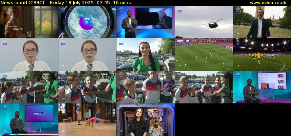 Newsround (CBBC) Friday 18 July 2025 07:45 - 07:55