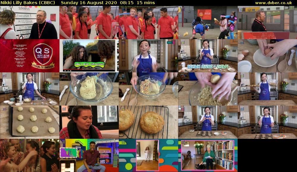 Nikki Lilly Bakes (CBBC) Sunday 16 August 2020 08:15 - 08:30