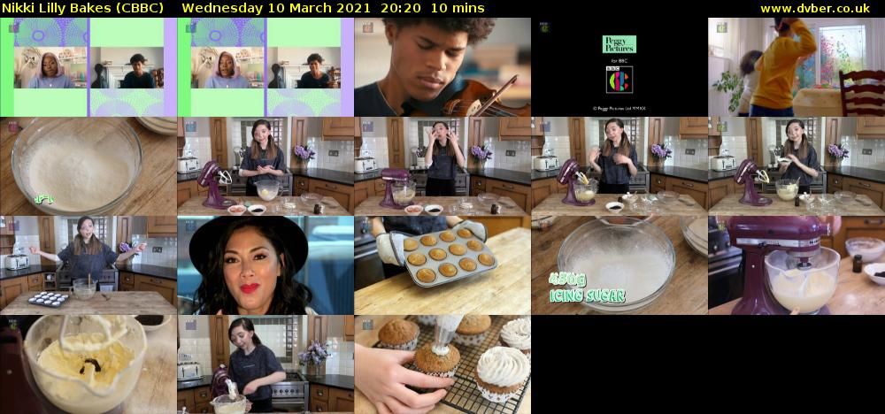 Nikki Lilly Bakes (CBBC) Wednesday 10 March 2021 20:20 - 20:30