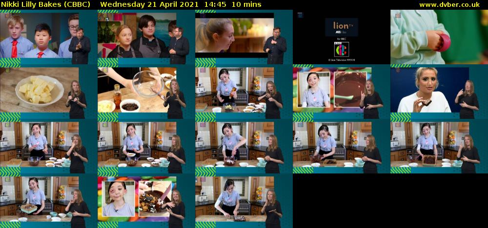 Nikki Lilly Bakes (CBBC) Wednesday 21 April 2021 14:45 - 14:55
