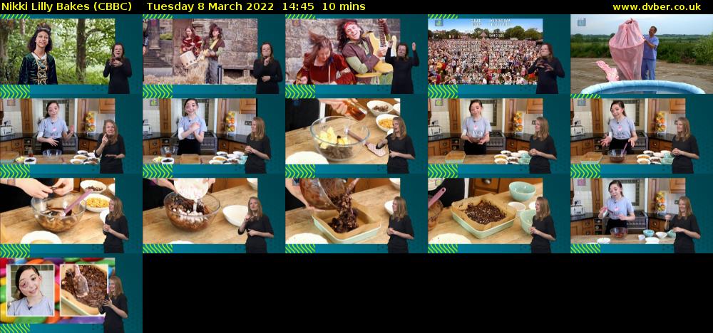 Nikki Lilly Bakes (CBBC) Tuesday 8 March 2022 14:45 - 14:55