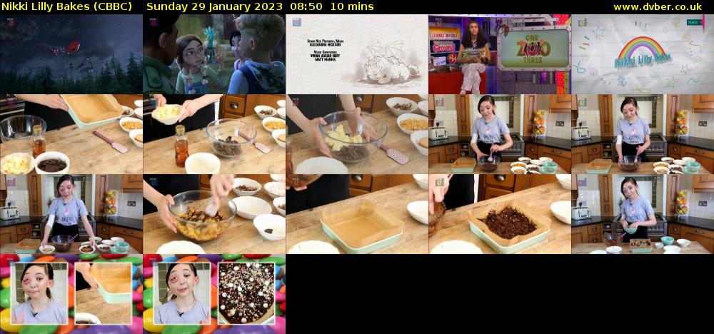 Nikki Lilly Bakes (CBBC) Sunday 29 January 2023 08:50 - 09:00
