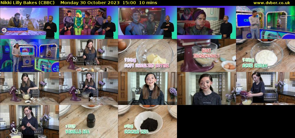 Nikki Lilly Bakes (CBBC) Monday 30 October 2023 15:00 - 15:10