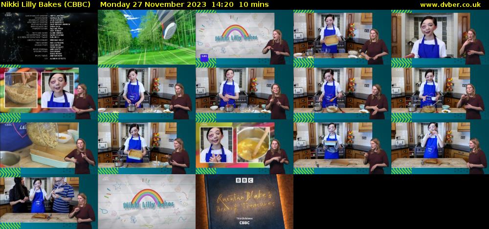 Nikki Lilly Bakes (CBBC) Monday 27 November 2023 14:20 - 14:30