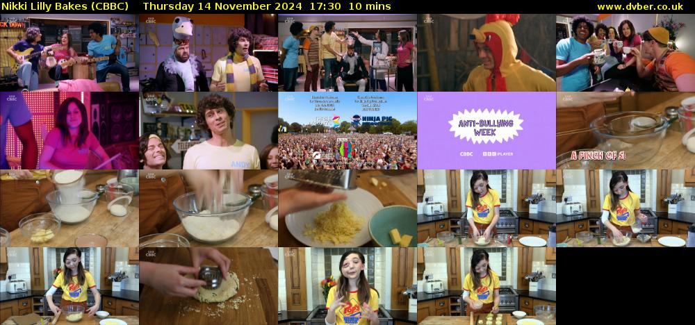 Nikki Lilly Bakes (CBBC) Thursday 14 November 2024 17:30 - 17:40