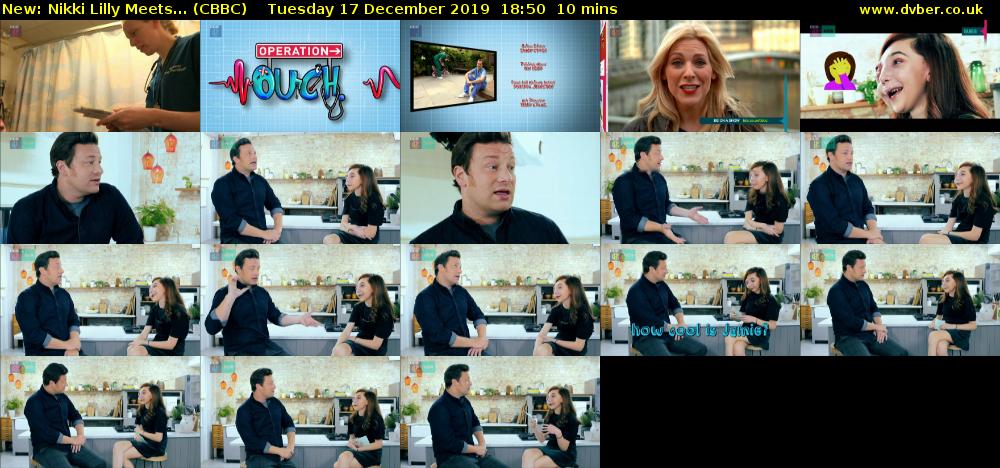 Nikki Lilly Meets... (CBBC) Tuesday 17 December 2019 18:50 - 19:00