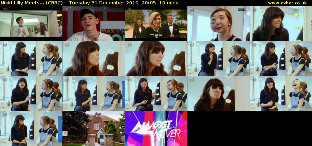 Nikki Lilly Meets... (CBBC) Tuesday 31 December 2019 20:05 - 20:15