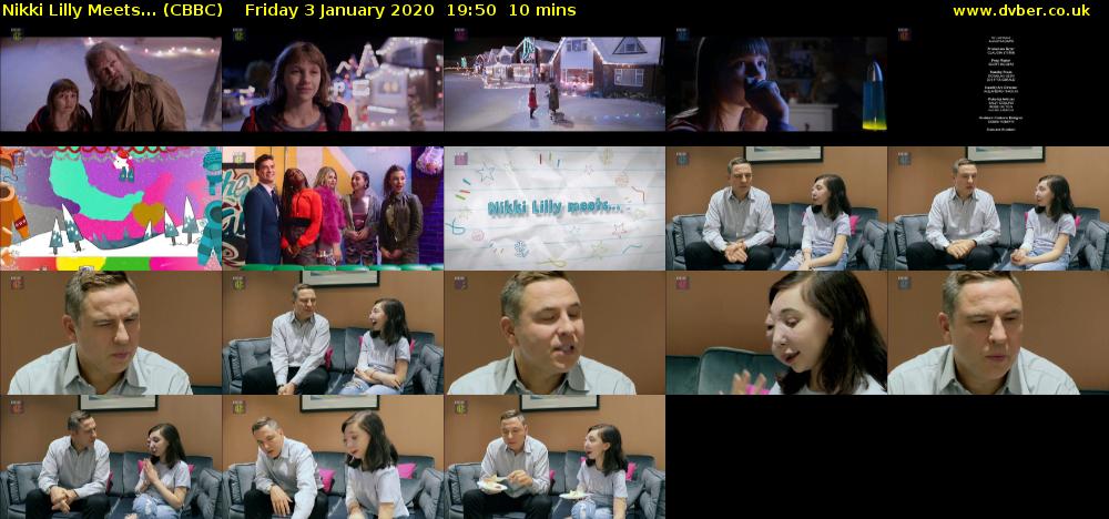 Nikki Lilly Meets... (CBBC) Friday 3 January 2020 19:50 - 20:00