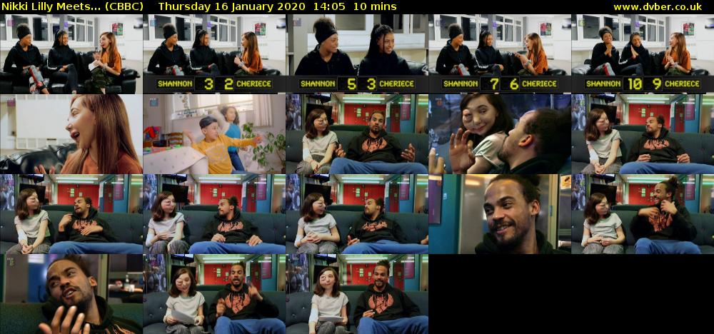 Nikki Lilly Meets... (CBBC) Thursday 16 January 2020 14:05 - 14:15