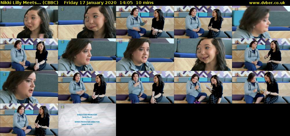 Nikki Lilly Meets... (CBBC) Friday 17 January 2020 14:05 - 14:15