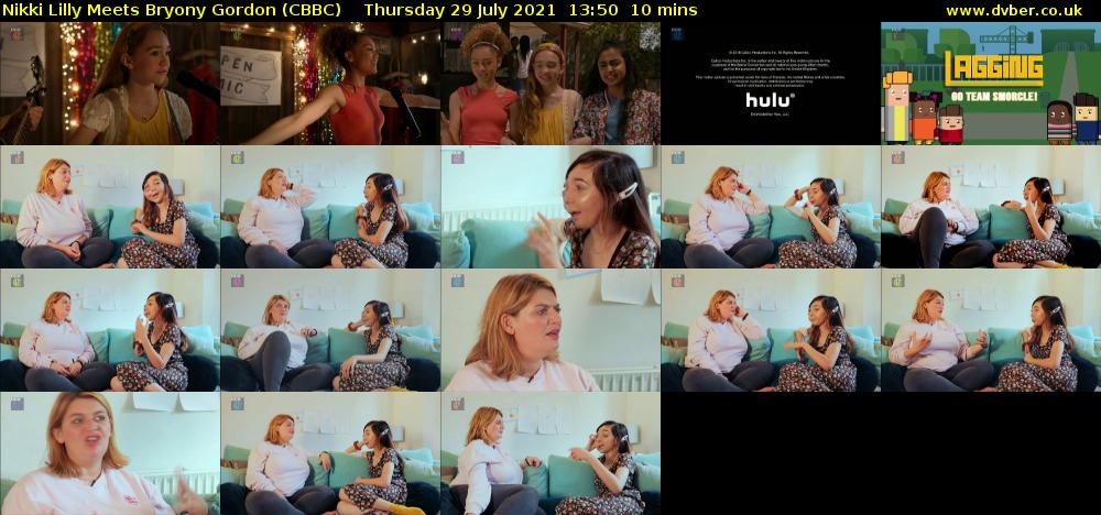 Nikki Lilly Meets Bryony Gordon (CBBC) Thursday 29 July 2021 13:50 - 14:00