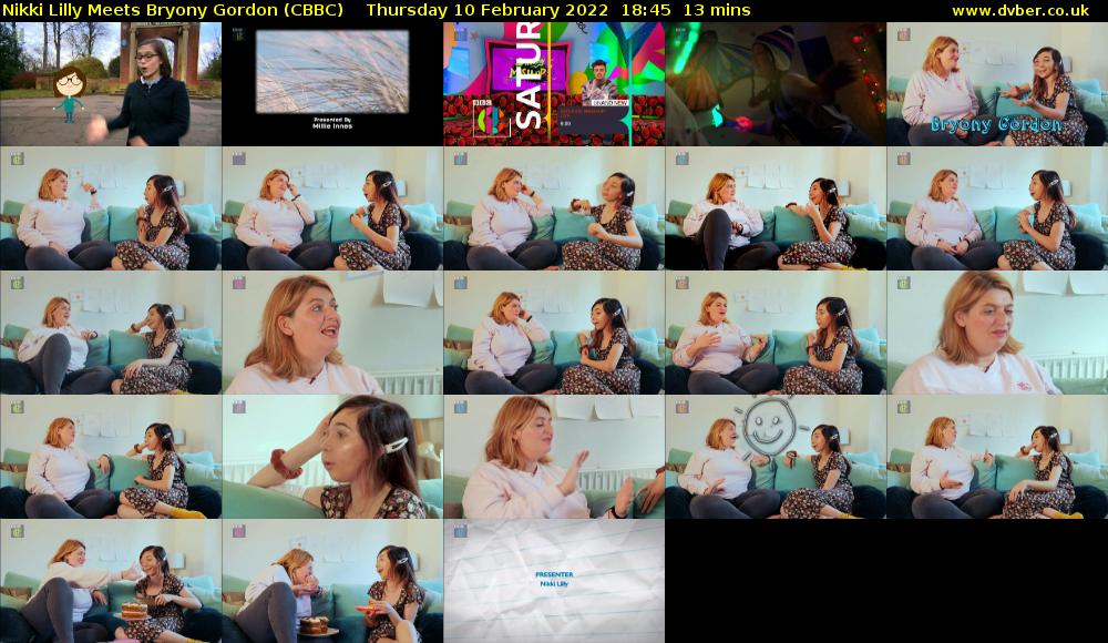 Nikki Lilly Meets Bryony Gordon (CBBC) Thursday 10 February 2022 18:45 - 18:58