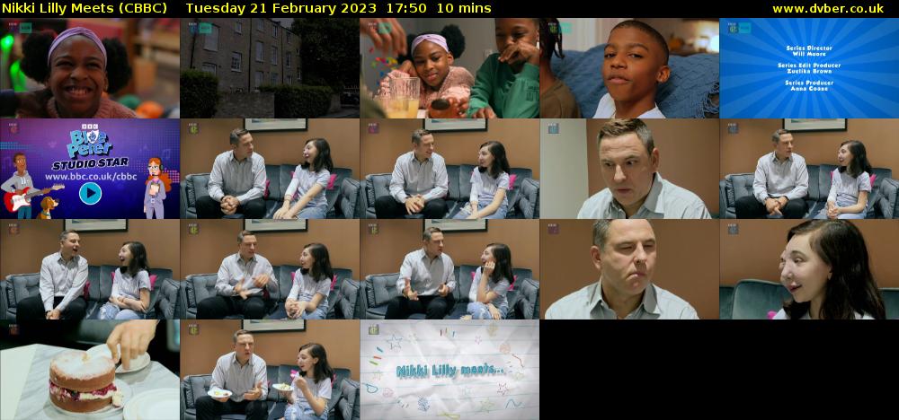 Nikki Lilly Meets (CBBC) Tuesday 21 February 2023 17:50 - 18:00