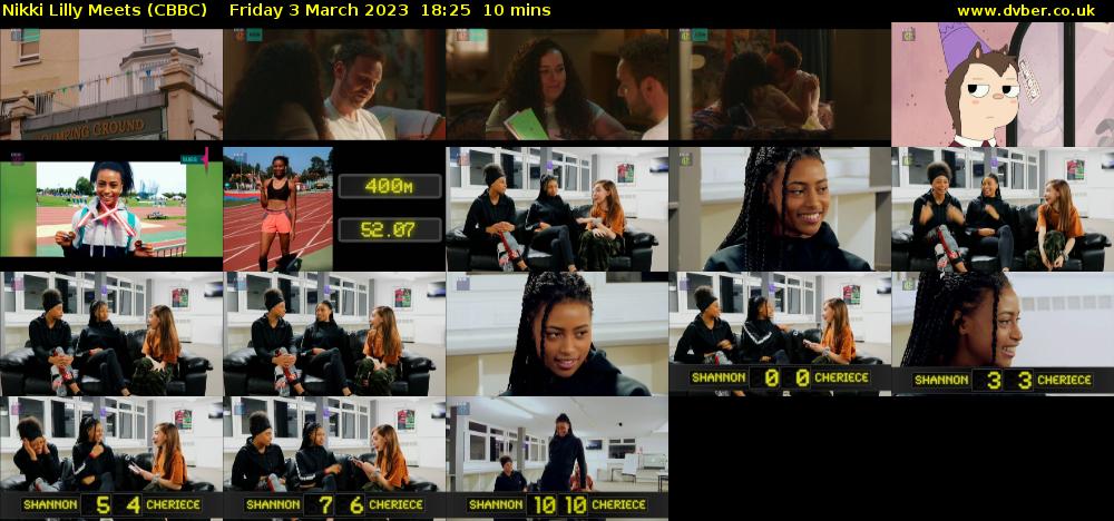 Nikki Lilly Meets (CBBC) Friday 3 March 2023 18:25 - 18:35
