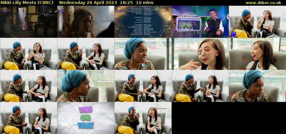 Nikki Lilly Meets (CBBC) Wednesday 26 April 2023 18:25 - 18:35