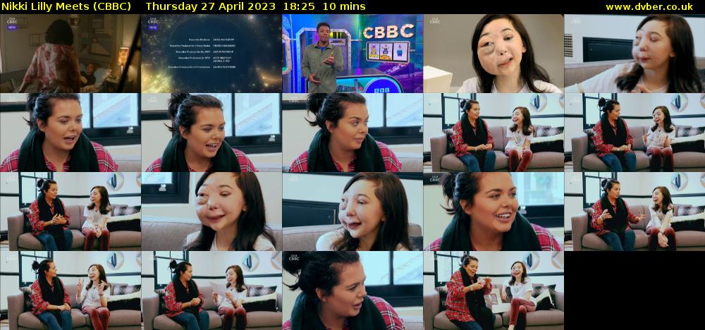 Nikki Lilly Meets (CBBC) Thursday 27 April 2023 18:25 - 18:35
