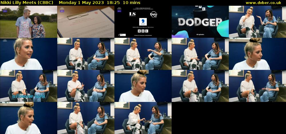 Nikki Lilly Meets (CBBC) Monday 1 May 2023 18:25 - 18:35