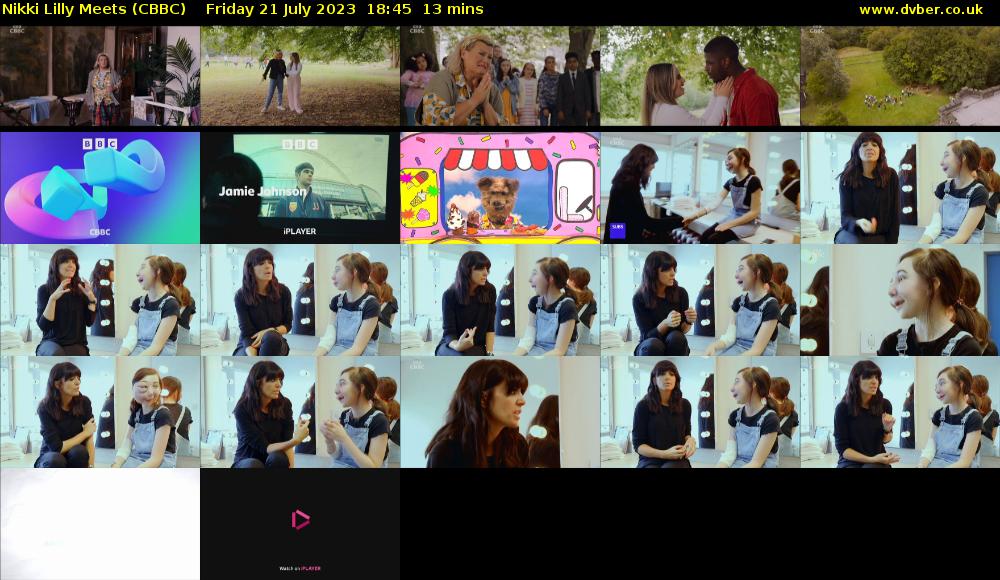Nikki Lilly Meets (CBBC) Friday 21 July 2023 18:45 - 18:58