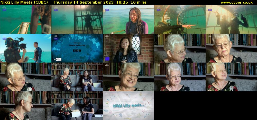 Nikki Lilly Meets (CBBC) Thursday 14 September 2023 18:25 - 18:35
