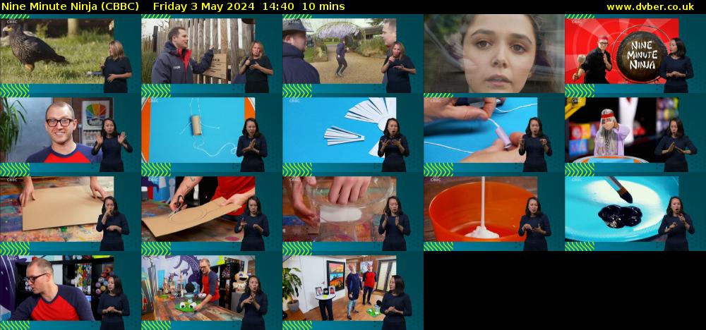 Nine Minute Ninja (CBBC) Friday 3 May 2024 14:40 - 14:50